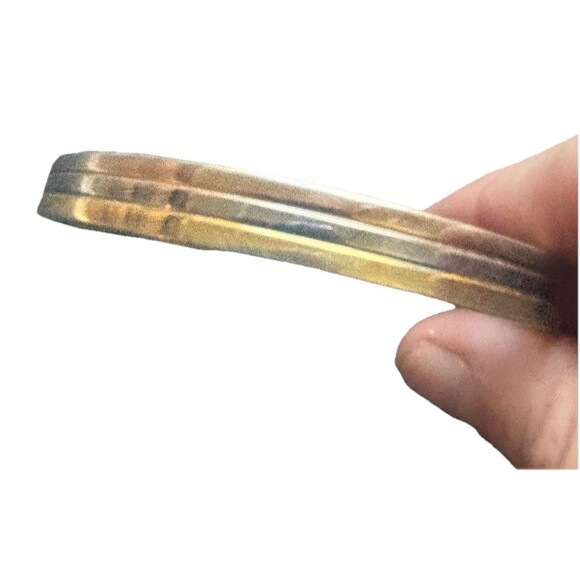 Set 2 Electroplated Cuff Bracelet Silver/Gold VTG 24K  2Tone S/M Strong Magnets - Picture 5 of 8